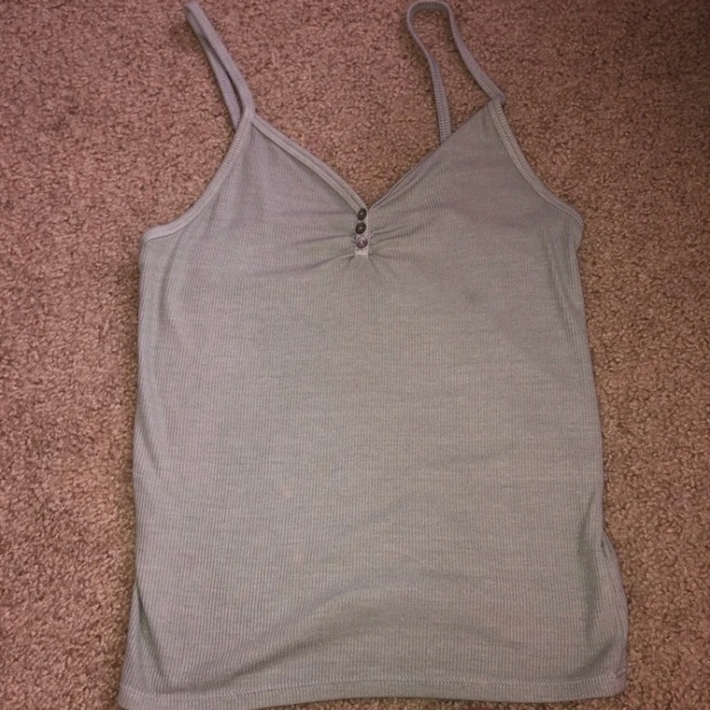 Light green buttoned American eagle tank top